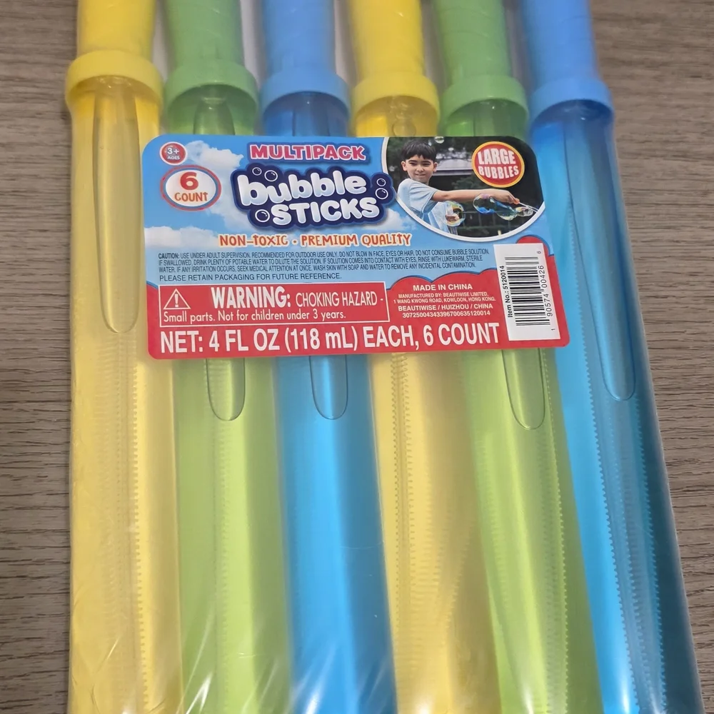 Vibrant Bubble Sticks Set - Blue, Yellow, Green